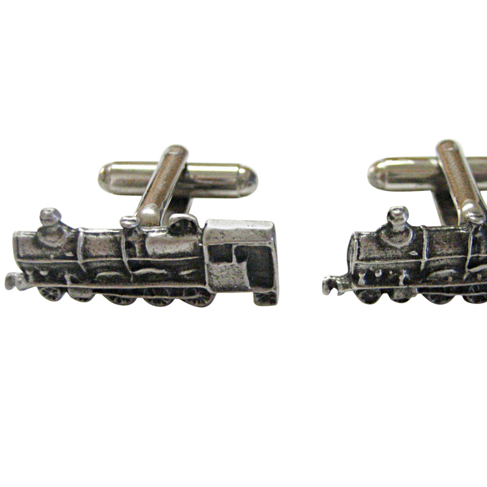 Textured Locomotive Train Cufflinks